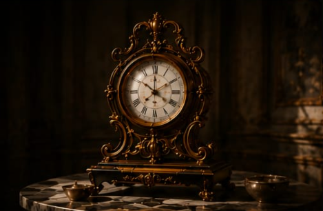 Gilded mantle clock